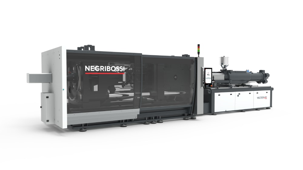 VECTOR sT Servo-Hydraulik 650–1300 ton. VECTOR sT-serien består av hybrida formsprutningsmaskiner med en 5-punkts dubbelledslåsning, tillgängliga i modeller på 650, 800, 1100 och 1300 ton. Injektionsenheterna 4960 till 17000 är utrustade med en hydraulmotordriven skruvrotation.
